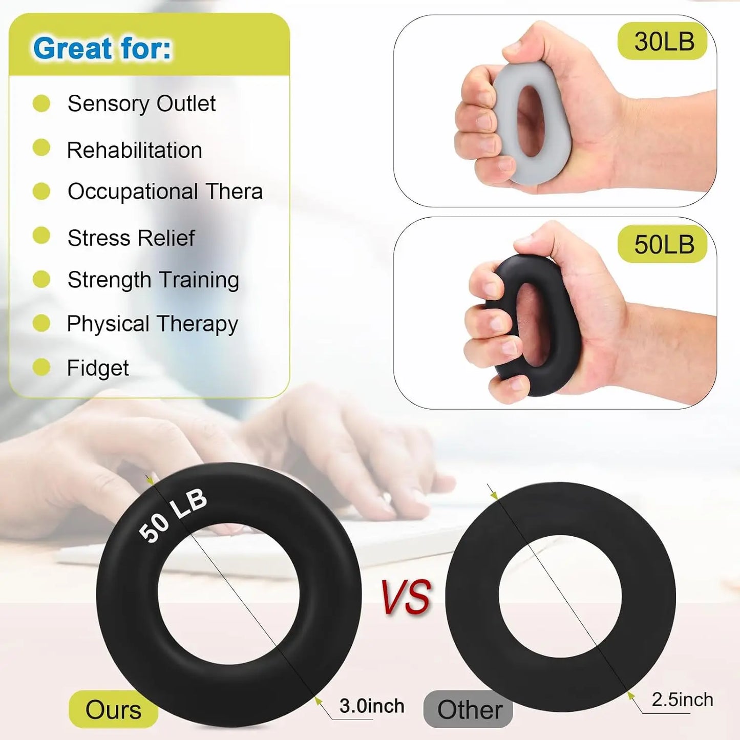 Hand Grip Strengthener Kit With Finger Exerciser For Forearm Training