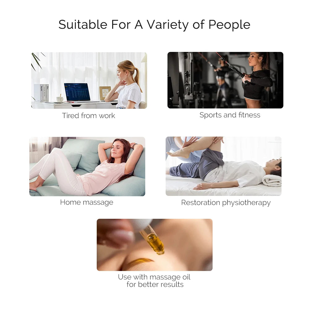 Electric Fascia Scraper Muscle Massager Portable Deep Tissue Vibration Massage Tool Muscle Relaxation Device for Back Neck Shoulder Legs