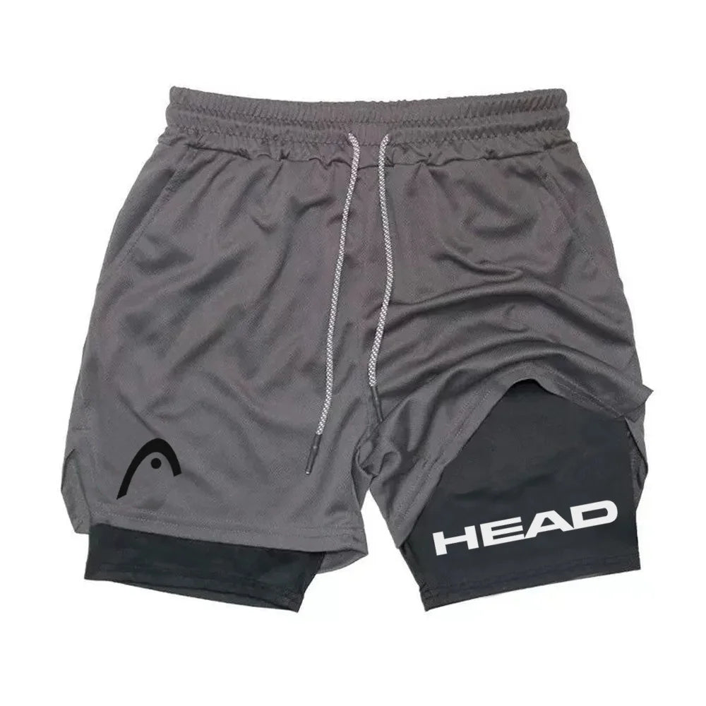 Mens Quick Dry Double Layer Running Shorts For Gym Training
