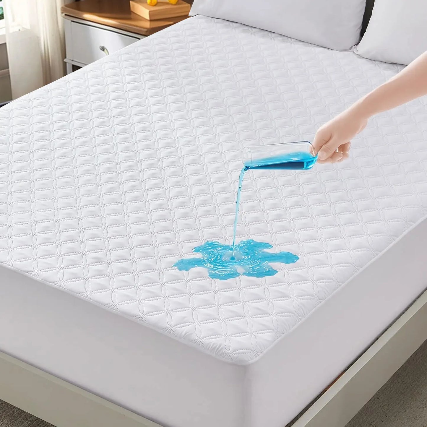 Waterproof Mattress Protector With Deep Pocket Noiseless Washable