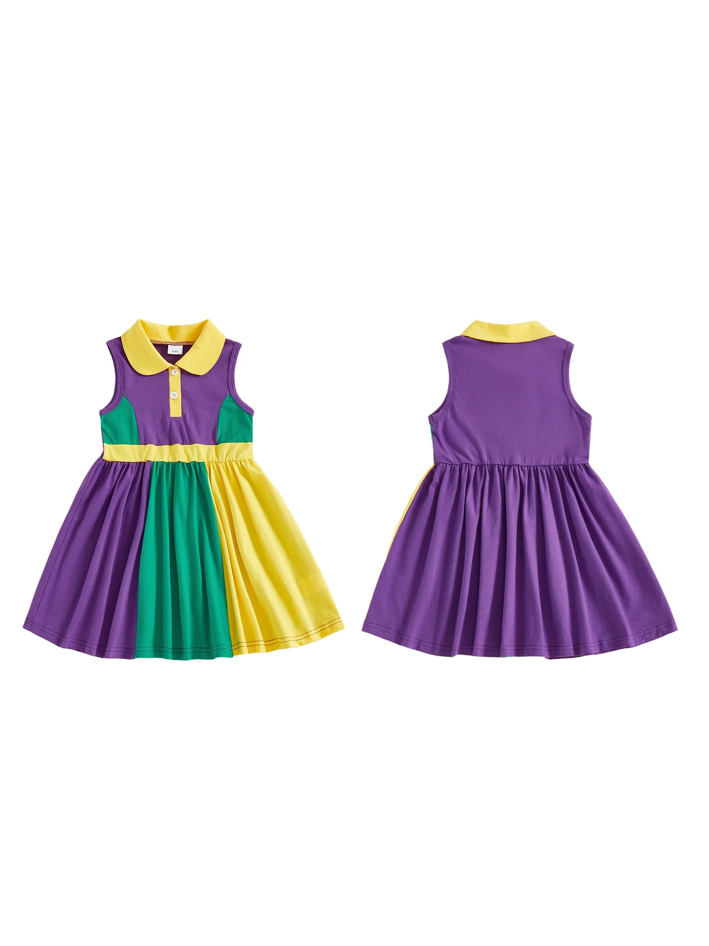 Toddler Girl Carnival Dress Sleeveless A-Line For Festive Celebration