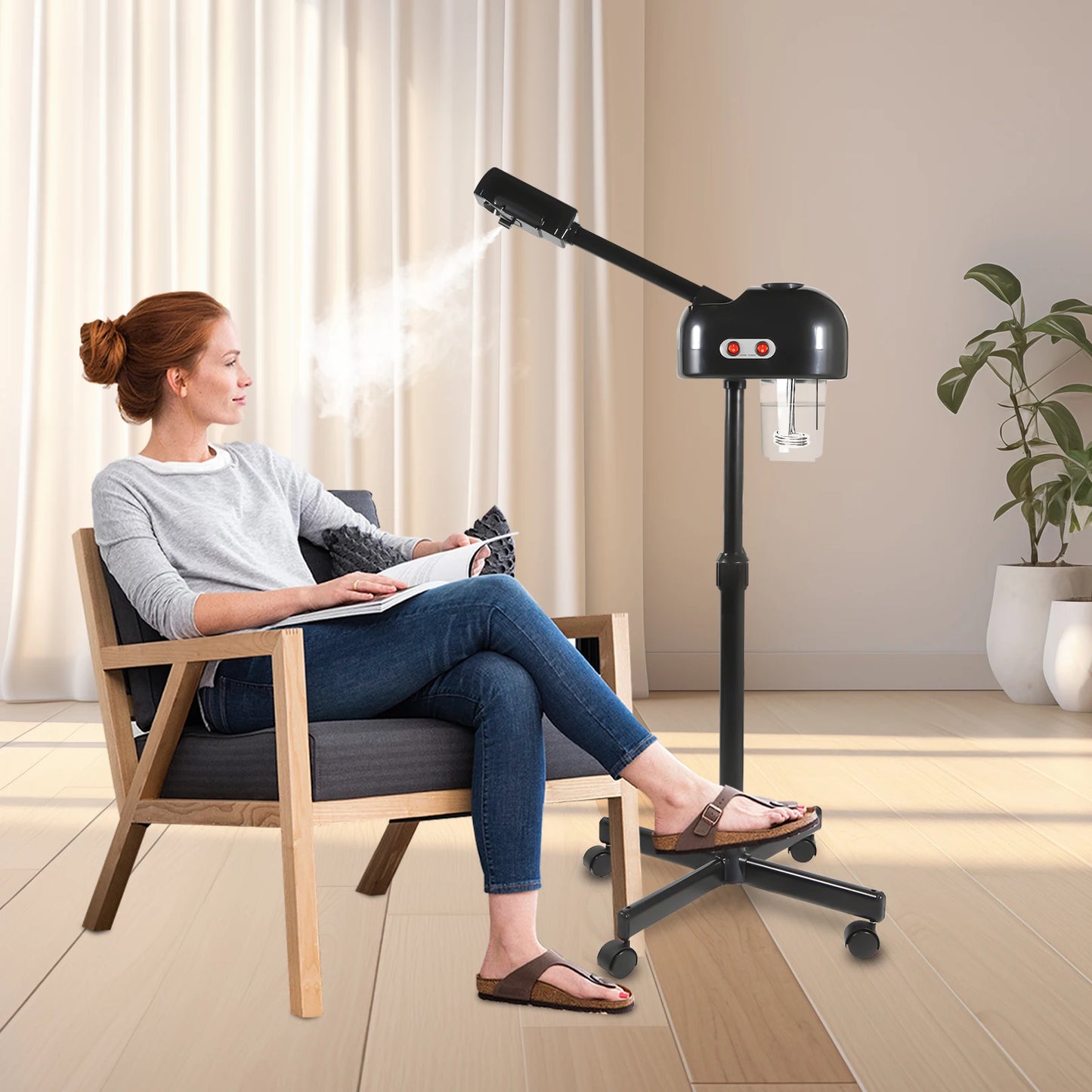 750ML Professional Facial Steamer, 800W Adjustable Skin Care Equipment, Steamer for Salon Beauty and Spa Shop