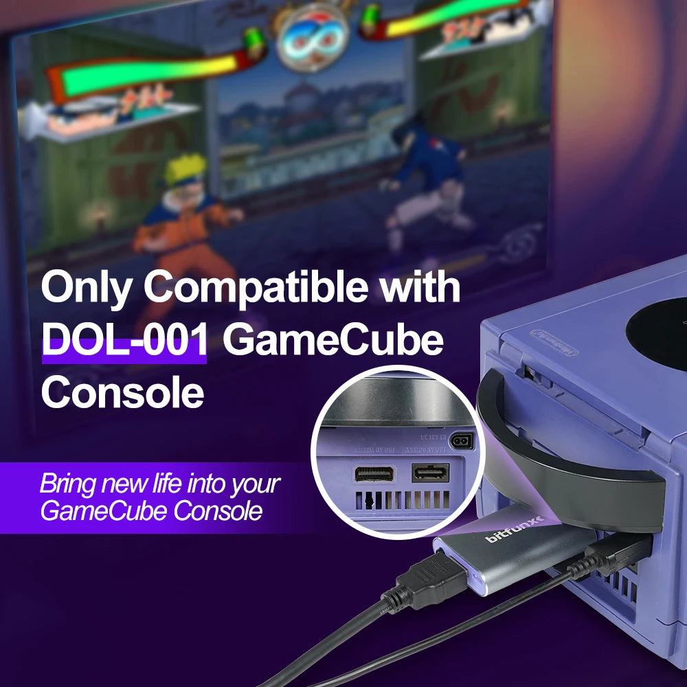 BitFunx GameCube GC2HDMI AV to HDMI Video Adapter With Scanline