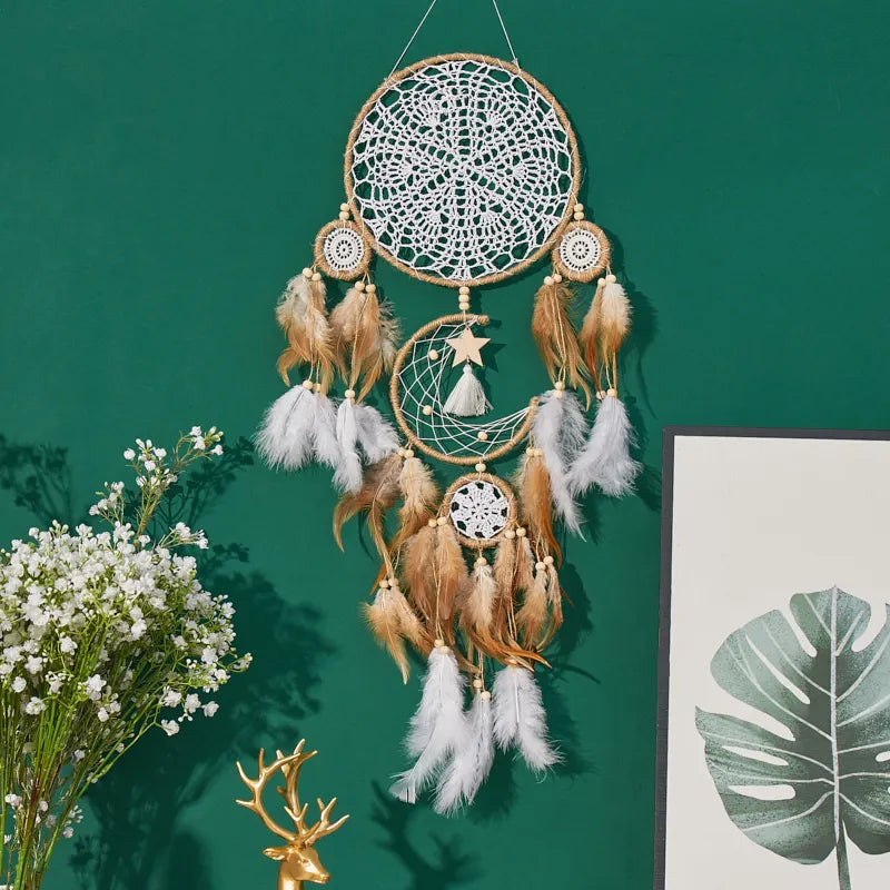Moon Dream Catcher Bohemian Wall Hanging Bedroom Decor Collection
