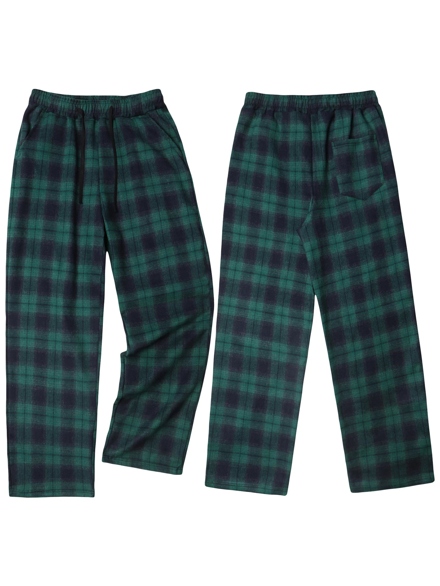 Men's Checkered Lounge Pants With Adjustable Drawstring Waistband