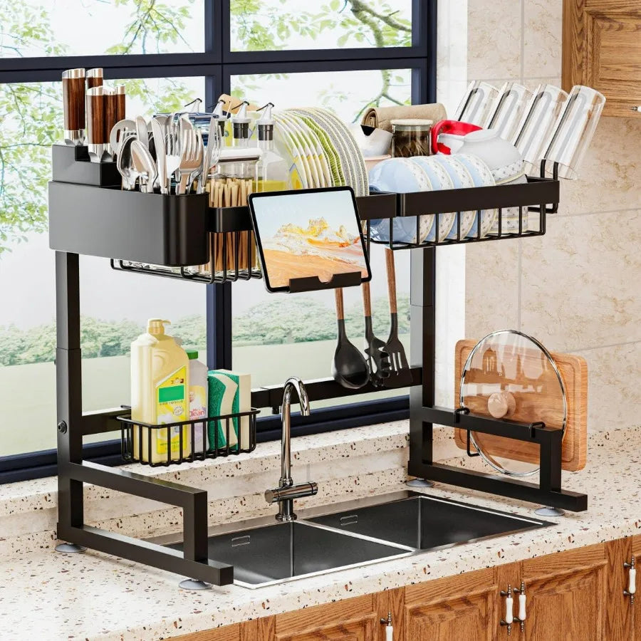 Over Sink Dish Drying Rack Snap On Expandable Design
