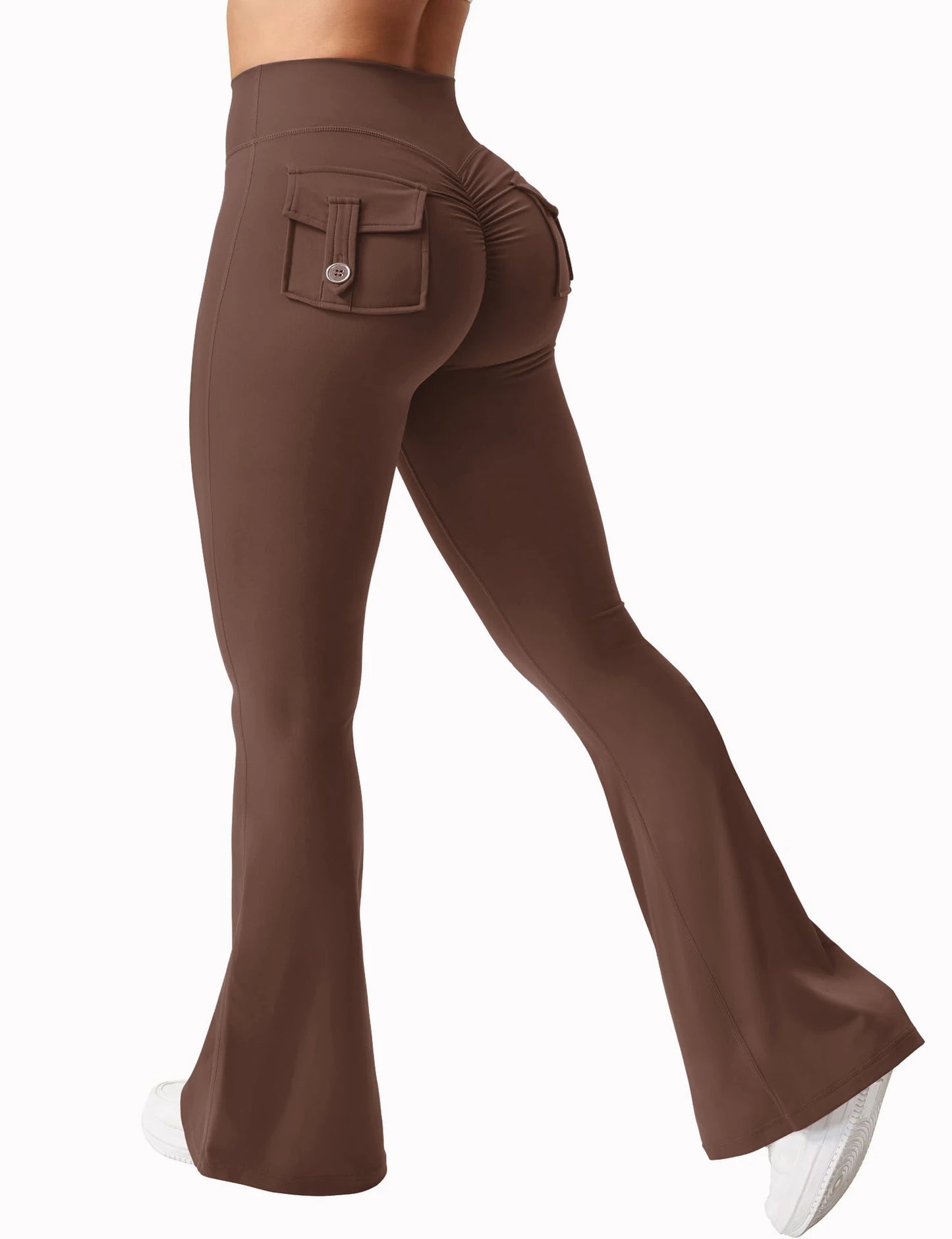 Summer Womens Cargo Pocket Fitness Tights High Waisted Yoga Pants