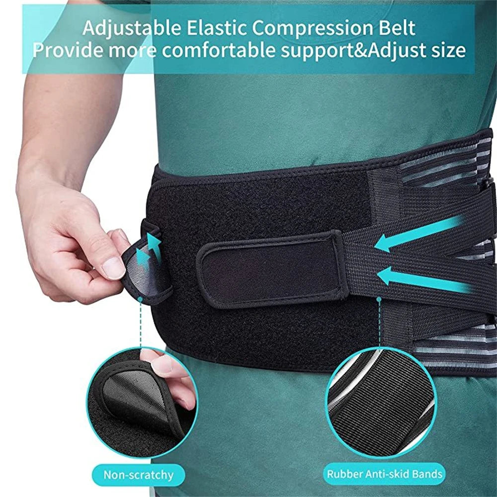 Back Pain Relief Lumbar Support Belt With 6 Stays Breathable