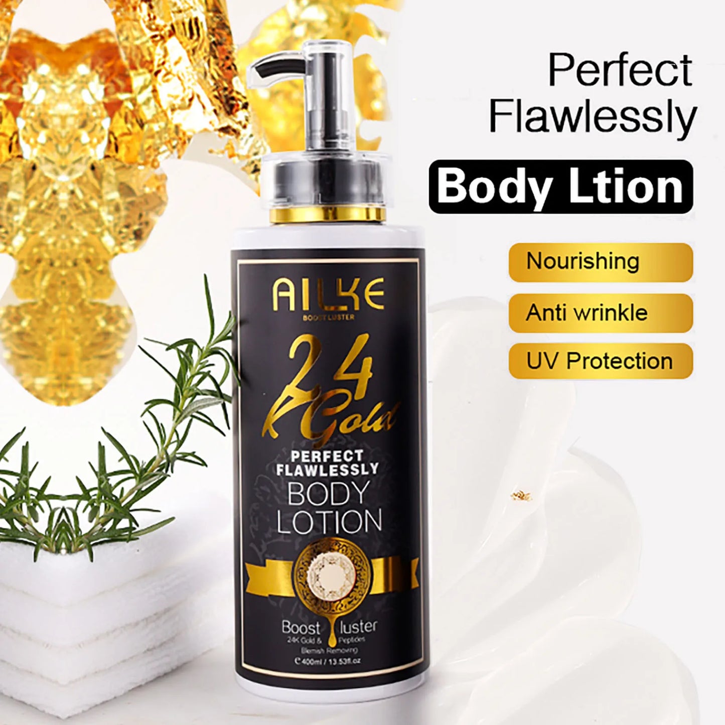 AILKE 24K Gold Flawlessly Skin Care Range Whitening Serum