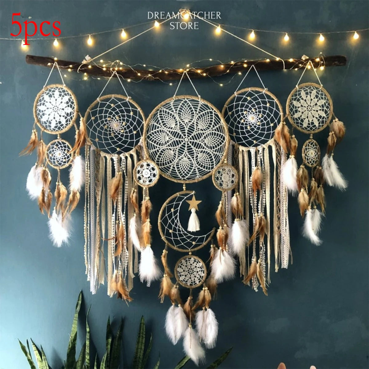 Moon Dream Catcher Bohemian Wall Hanging Bedroom Decor Collection
