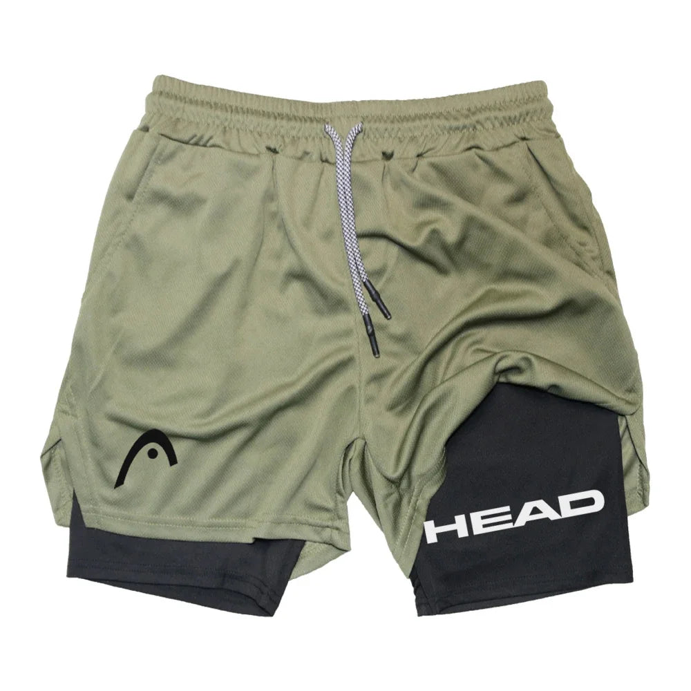 Mens Quick Dry Double Layer Running Shorts For Gym Training