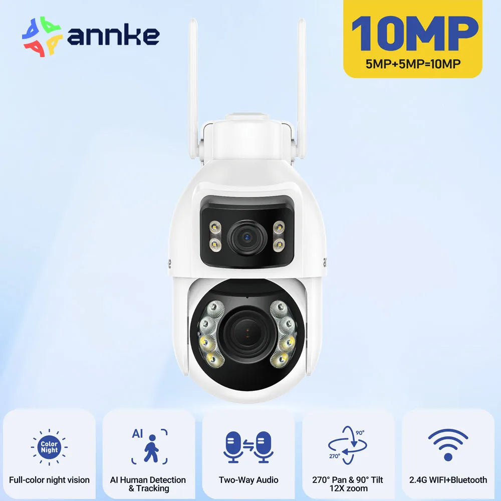 ANNKE Dual Lens 10MP PTZ WiFi Security Camera For Outdoors
