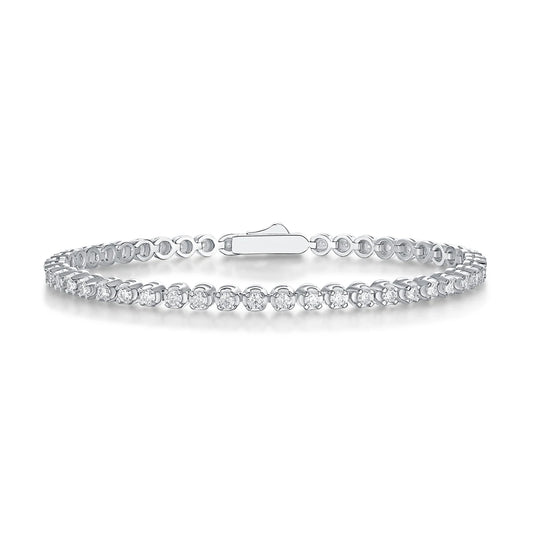 JIUZUAN Moissanite Tennis Bracelet 1.92ct 18K Gold Plated