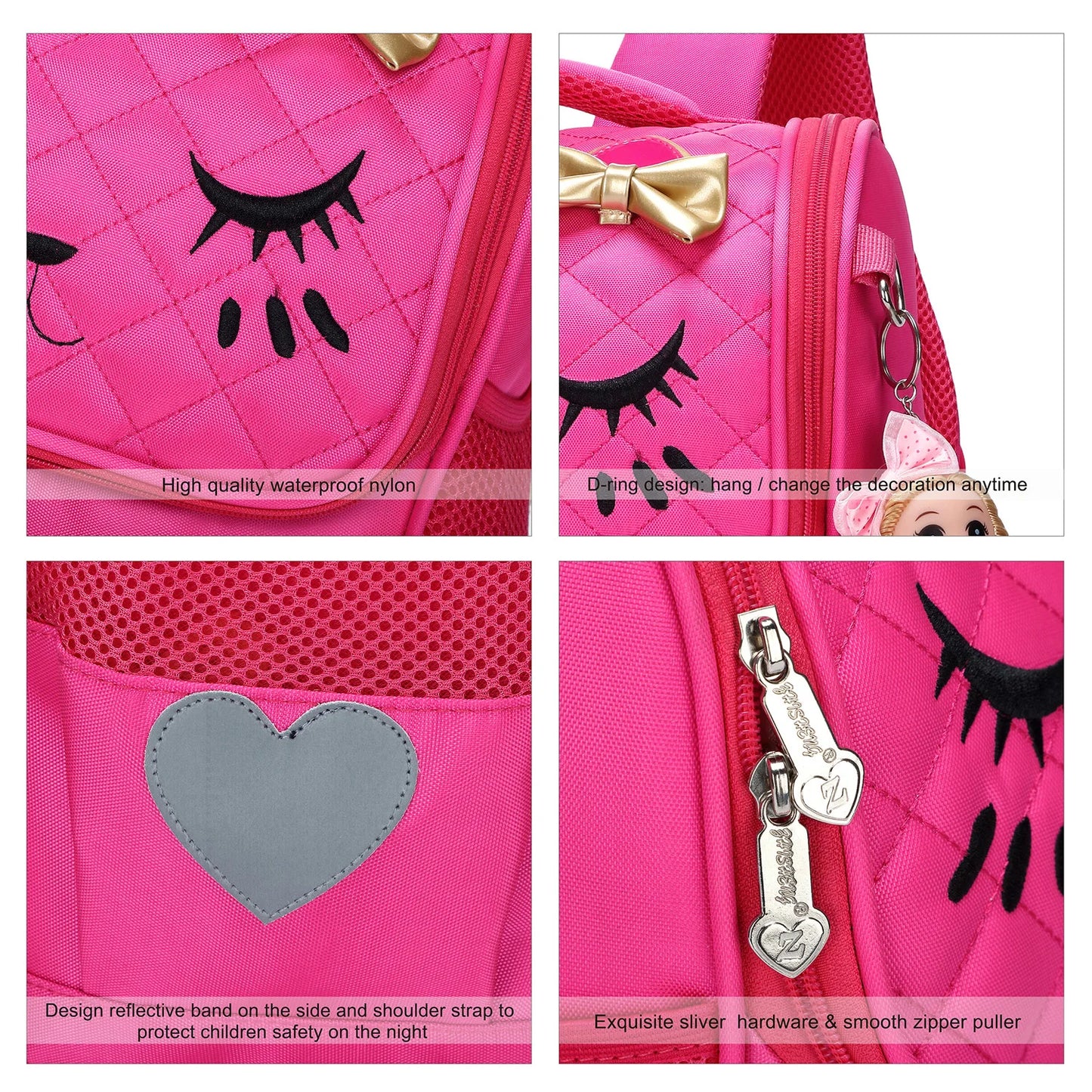 Set-2pcs with lunch bagGirls Backpacks, Waterproof Cute Backpack for Girl Preschool Bookbags Elementary School Bags