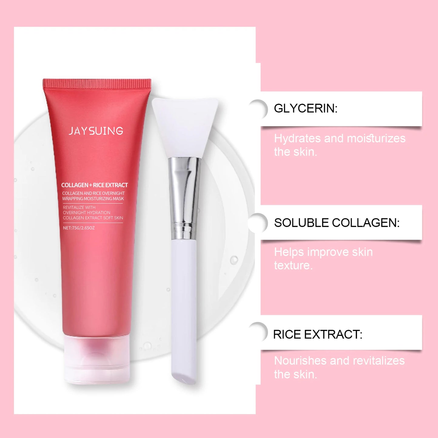 Jaysuing Rice Moisturizing Peel Off Mask Hydrating Anti Wrinkle Brightening