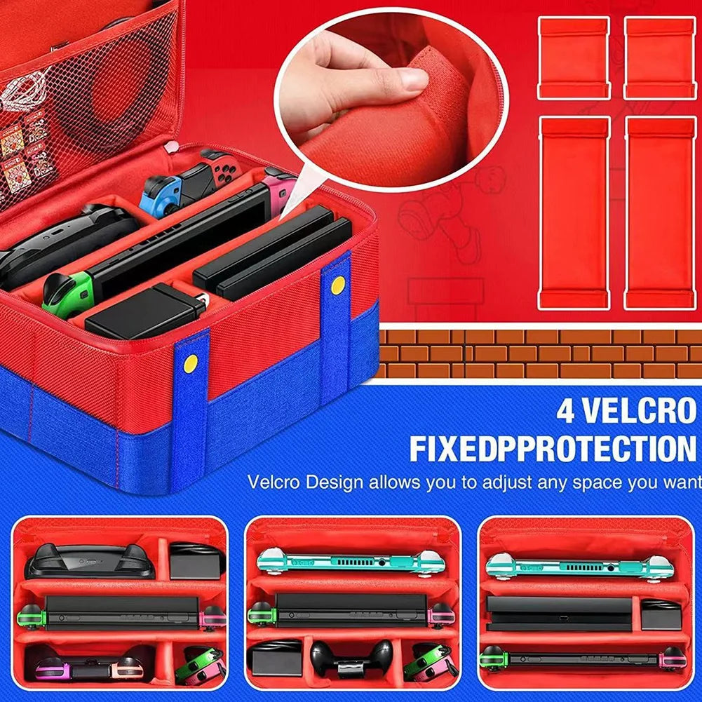 Large Carrying Protective Case Shockproof Portable Travel Storage Bag Waterproof for Nintendo Switch/OLED Console Pro Controller