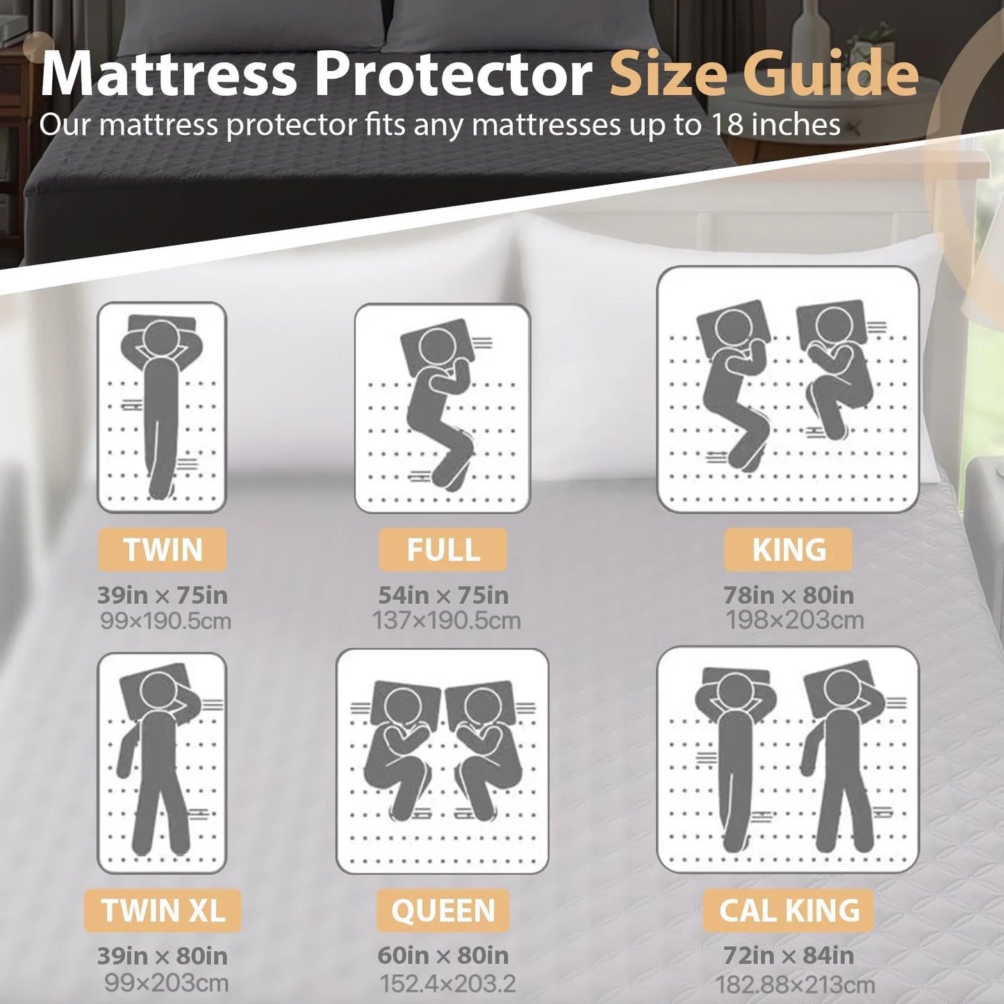 Waterproof Mattress Protector With Deep Pocket Noiseless Washable