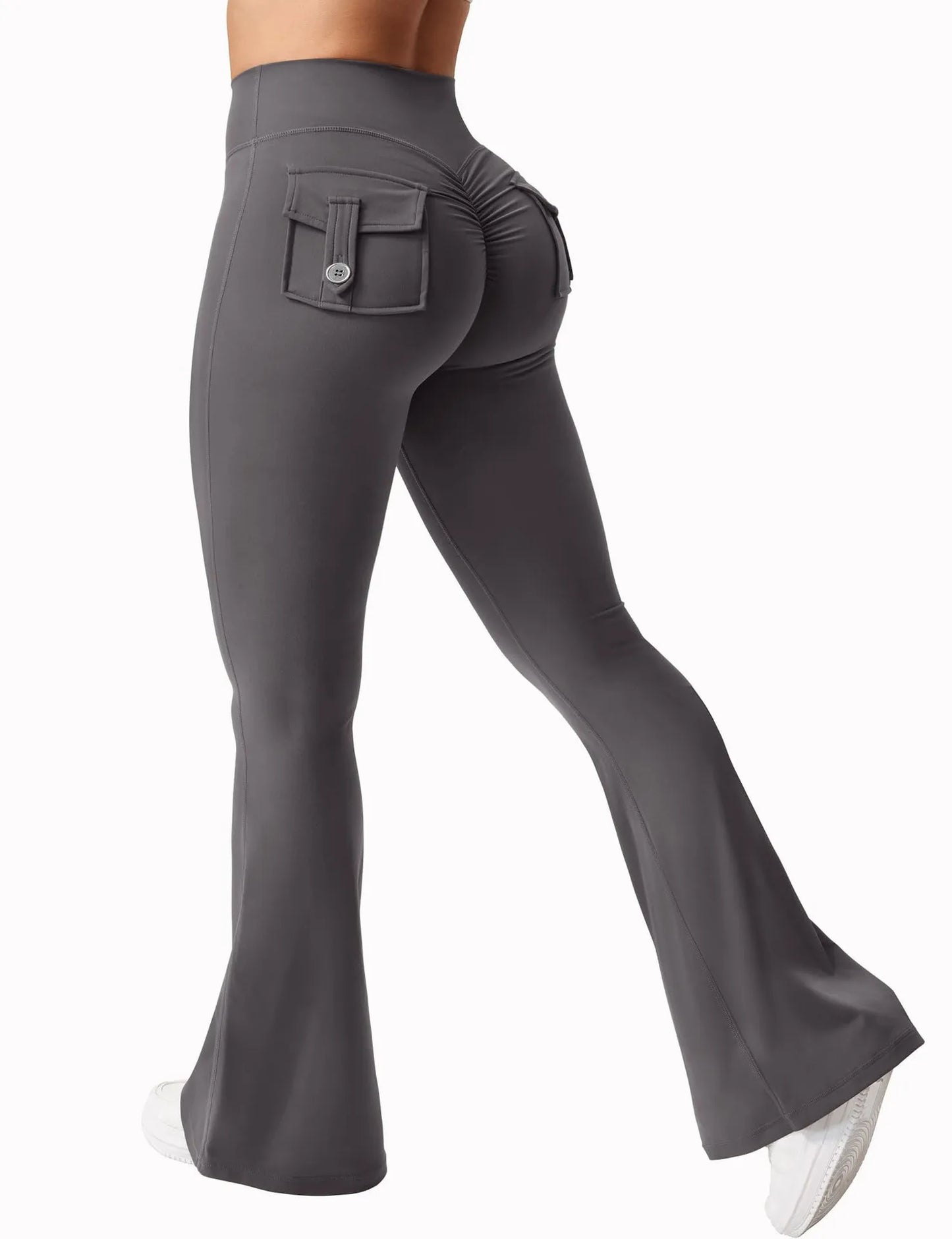 Summer Womens Cargo Pocket Fitness Tights High Waisted Yoga Pants