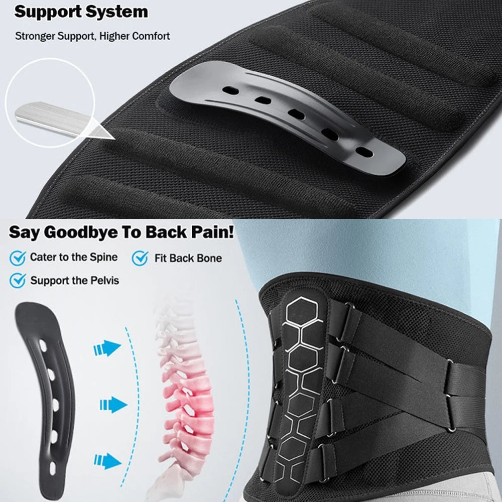 RGGMQQ Back Brace for Lower Back Pain,Ergonomic Support Brace with Comfortable 3D Pad,Lumbar Support Belt for Women Men Sciatica