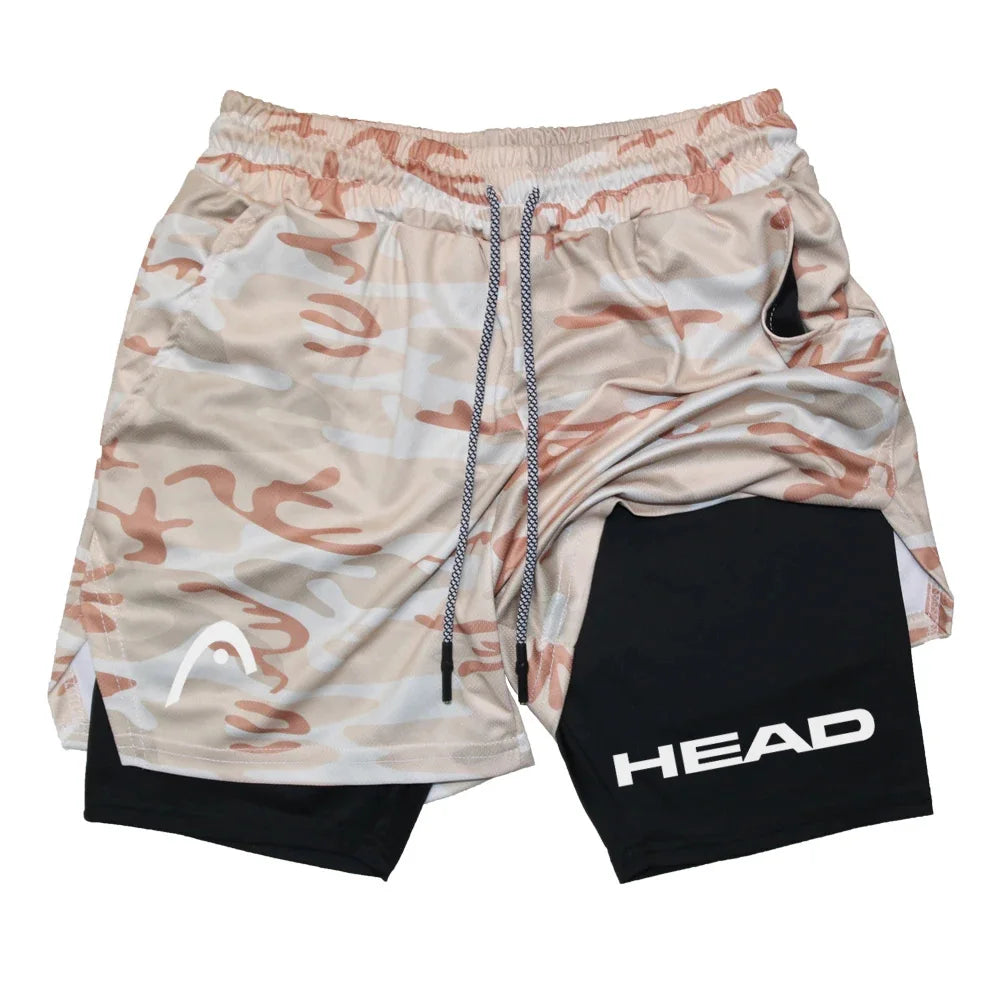 Mens Quick Dry Double Layer Running Shorts For Gym Training