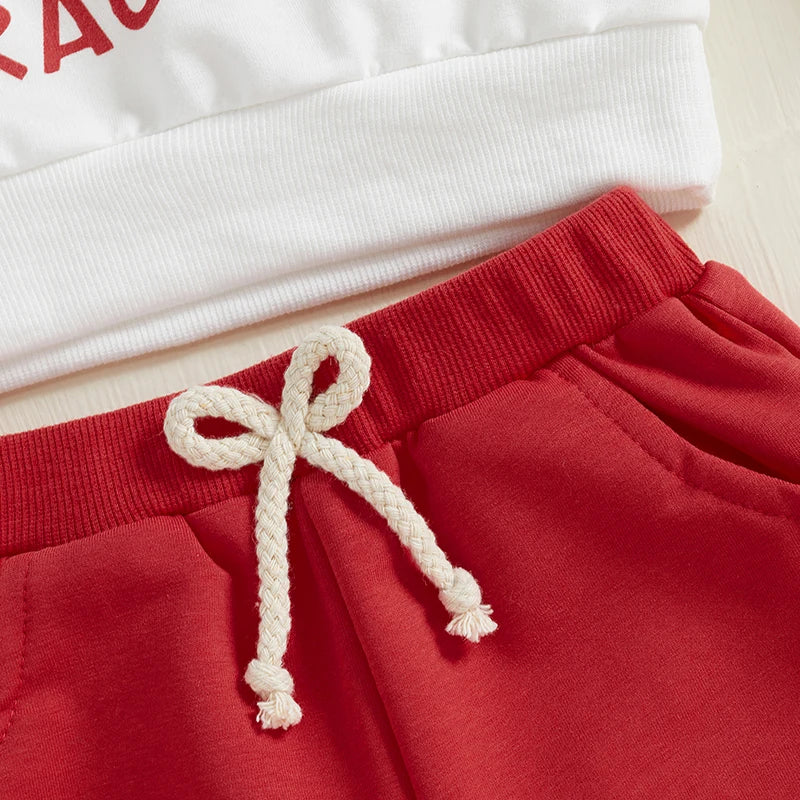 Toddler Boy Valentine s Day Outfit Tractor Graphic Long Sleeve Sweatshirt and Elastic Waist Jogger Pants Set for Baby Boy