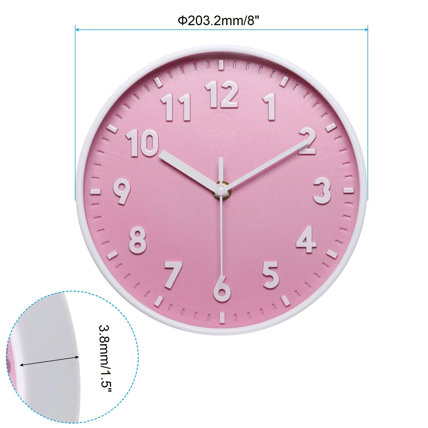 UXCELL Round Wall Clock Quartz Battery Operated Silent Non Ticking