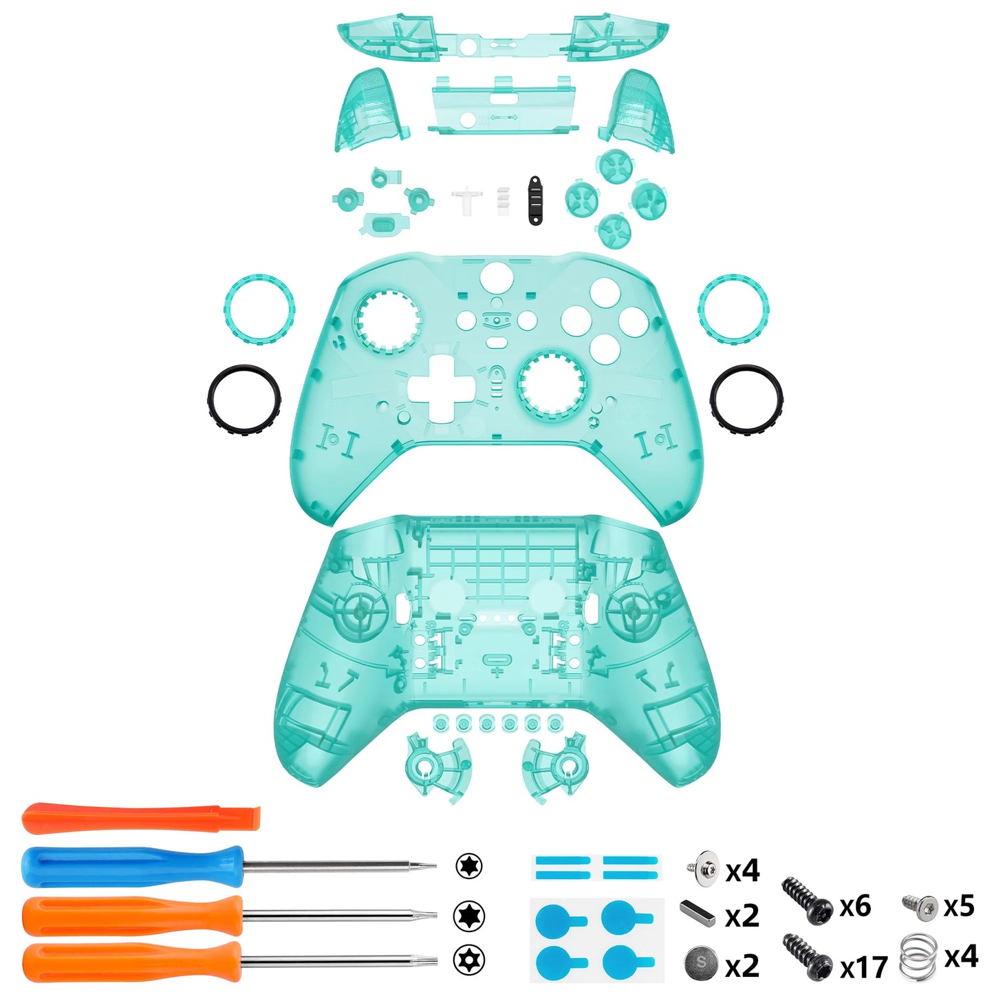 eXtremeRate Clear Shell With Buttons For Xbox Elite Series 2