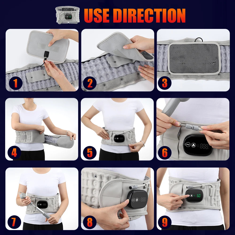 Hailicare Back Heating Support Belt With Airbag Heating Waist Brace