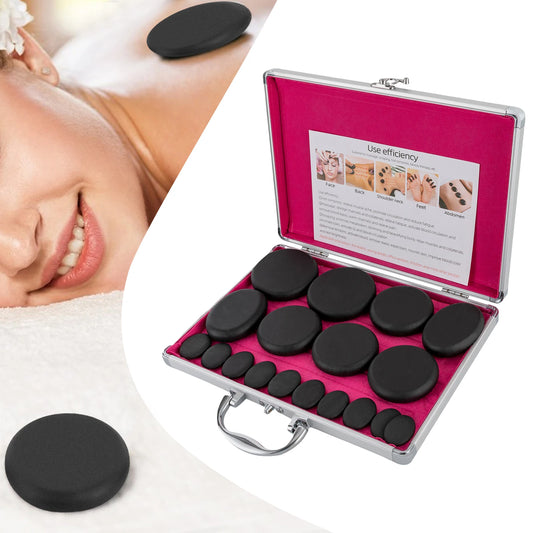 Bymaocar Hot Stones Massage Set With Heater Box Sixteen Stones
