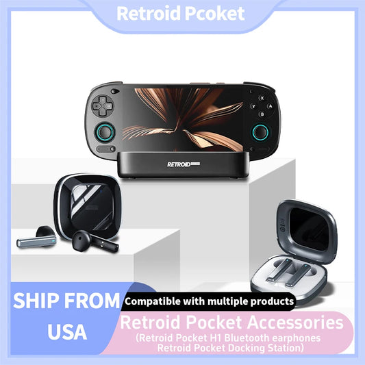 Retroid Pocket RP5 Docking Station With Bluetooth Earbuds