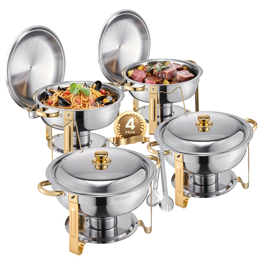 SucceBuy Chafing Dish Buffet Set Stainless Steel Warmer With Pans