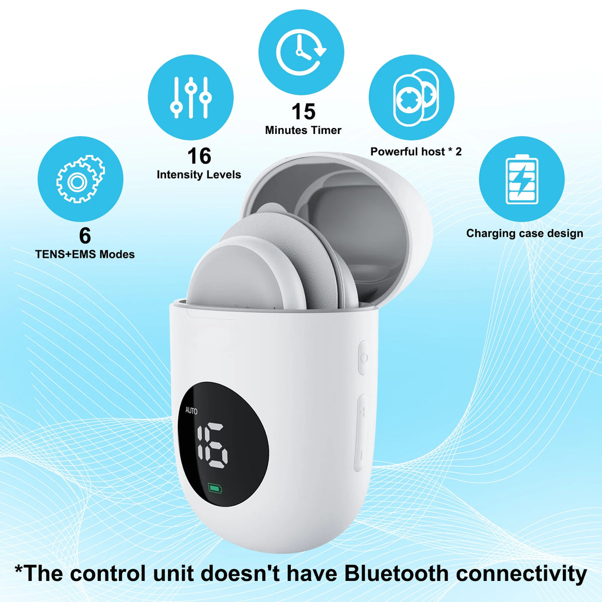 Masgre Wireless TENS EMS Unit - Pads for Electric Muscle Stimulator - Designed for Lower Back, Arm, Shoulder, Leg, and Foot