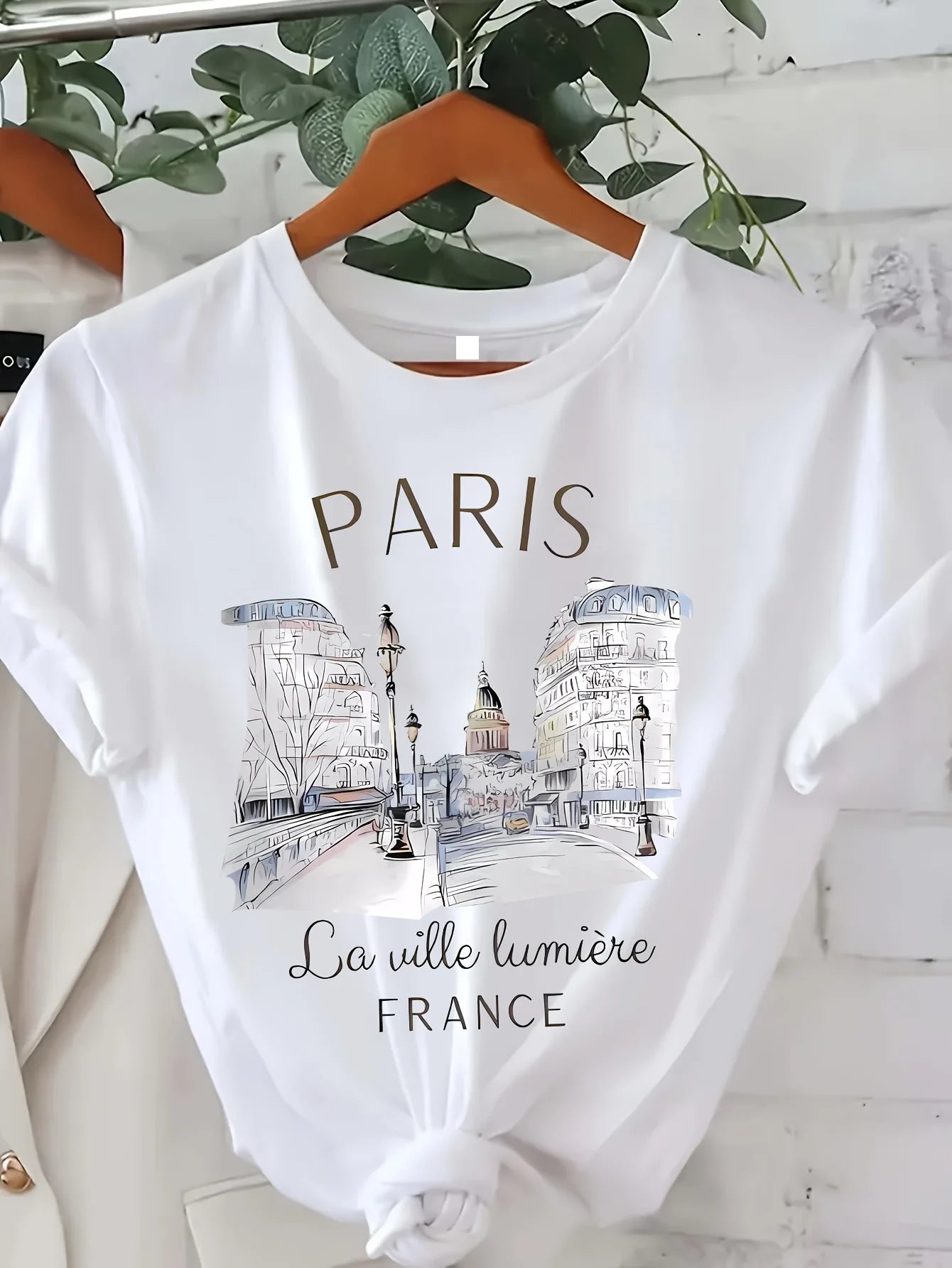 Women Cotton Blend Casual Crew Neck Short Sleeve T Shirt