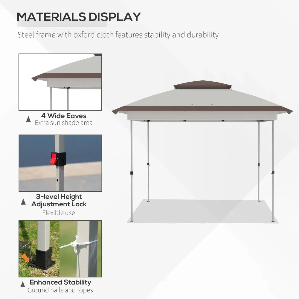 Backyard Party Cabana Gazebo With 3 Level Adjustable Height