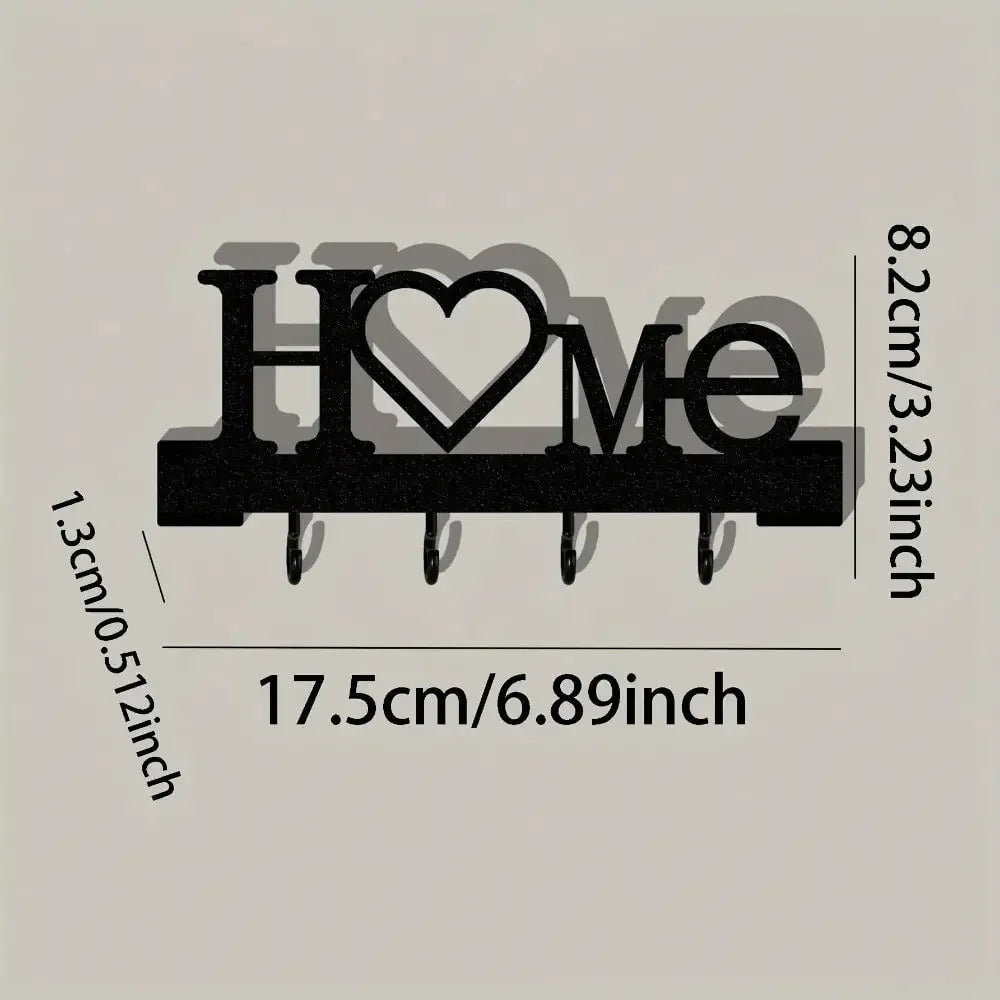 Heart Shape Key Holder Wall Mounted No Drill Entryway Organizer