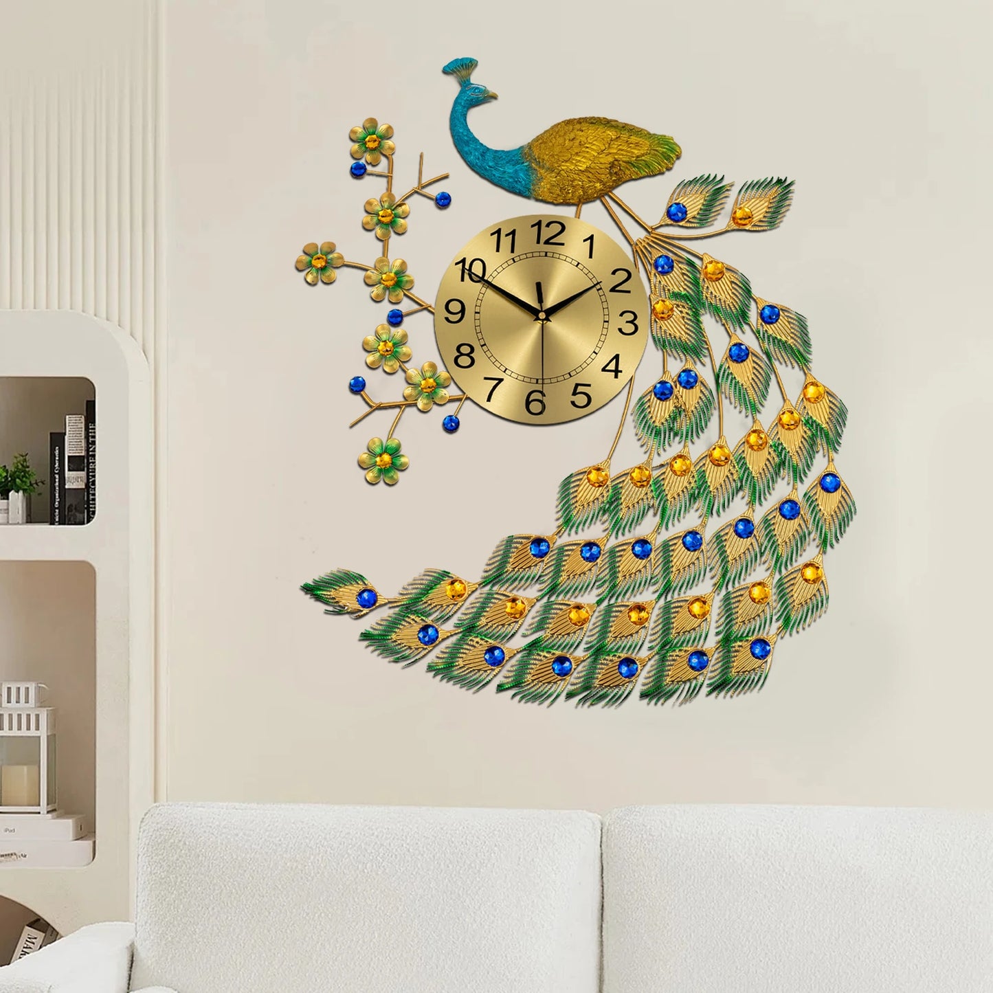 Peacock Wall Clock Digital Acrylic Modern Art For Living Rooms