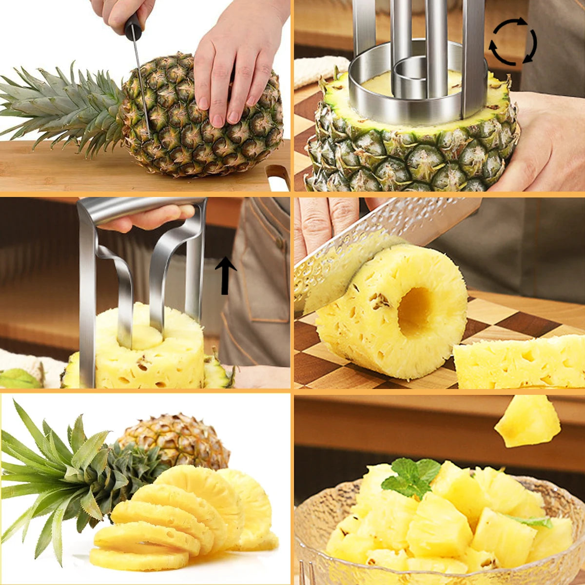 Pineapple Corer Slicer Stainless Steel Fruit Tool For Home Kitchen