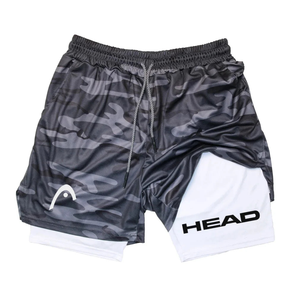 Mens Quick Dry Double Layer Running Shorts For Gym Training