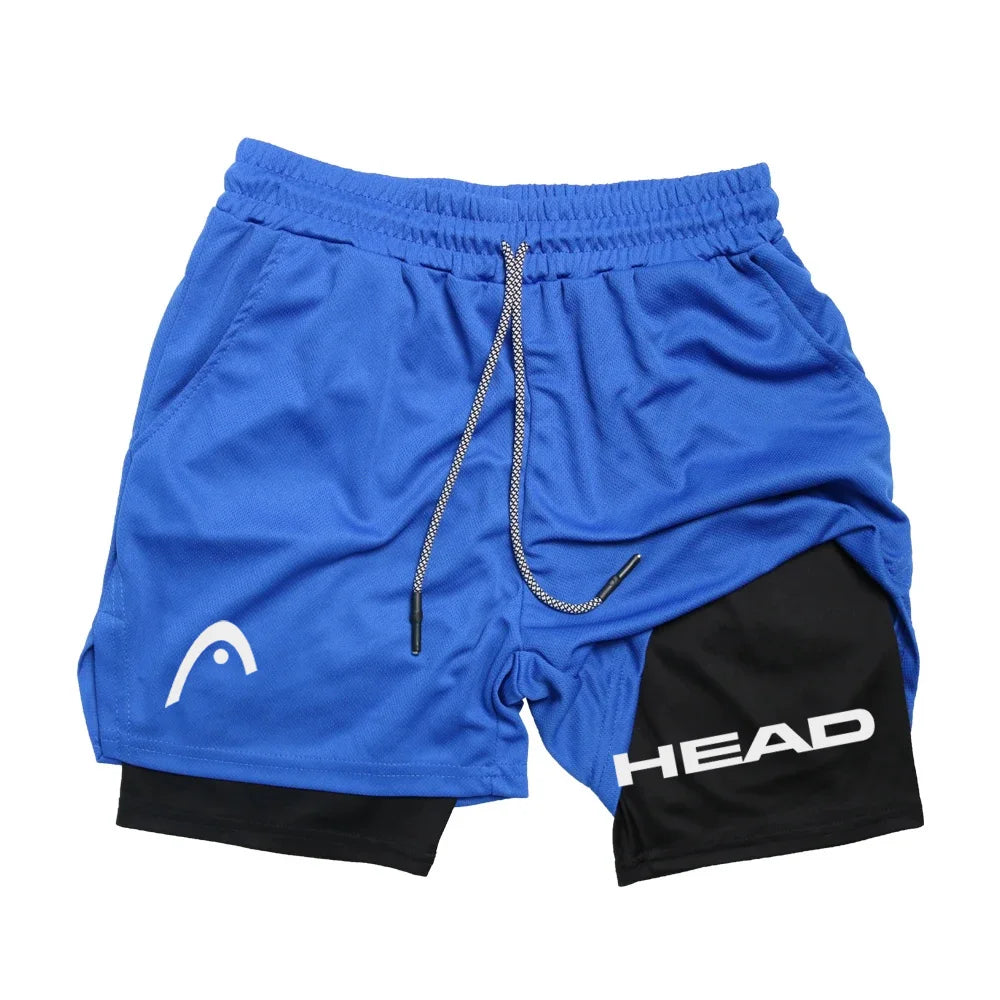Mens Quick Dry Double Layer Running Shorts For Gym Training