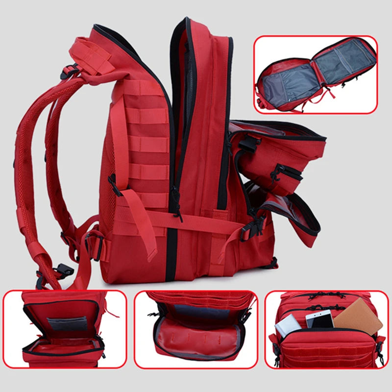 50L Men Tactical Assault Backpack Large Capacity Waterproof Outdoor Sports Travel Multi-Functional Rucksack