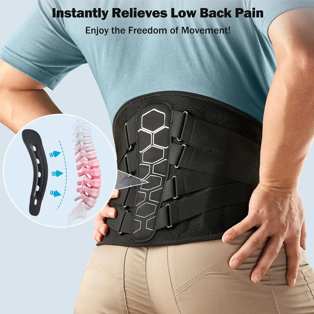 RGGMQQ Back Brace for Lower Back Pain,Ergonomic Support Brace with Comfortable 3D Pad,Lumbar Support Belt for Women Men Sciatica