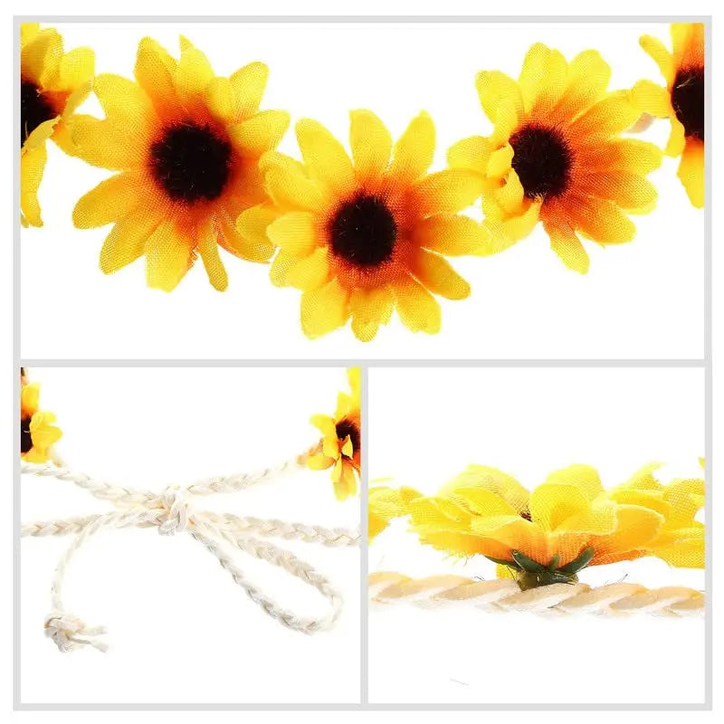 Sunflower Hair Accessories Crown Headband Set For Weddings And Events